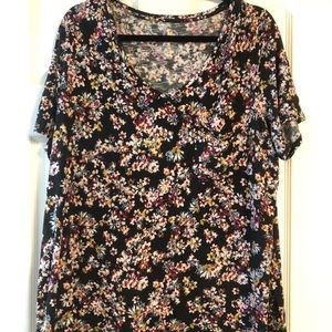 Black and Floral T